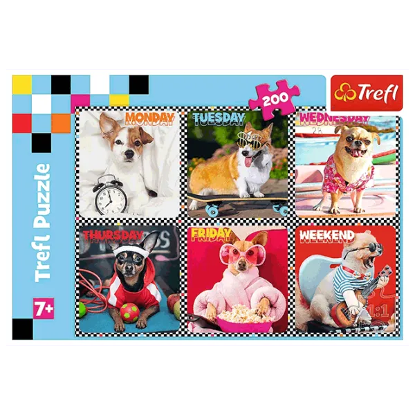 Puzzle Trefl Happy Dogs 7+/ Numărul de piese: 200 photo 2