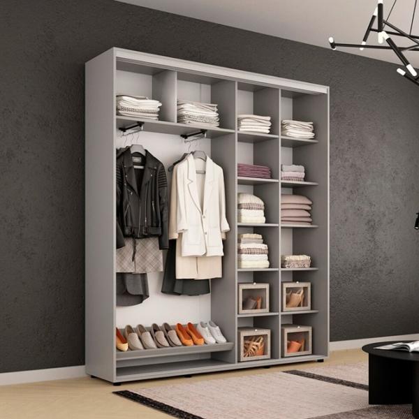 Dulap Mobildor-Lux Compact 190 x 45 x 220 / PAL / Gri deschis photo 2