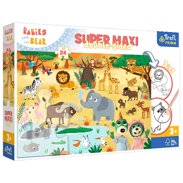 Puzzle Trefl Babies on Safari 3+/ Numărul de piese: 24 photo 1