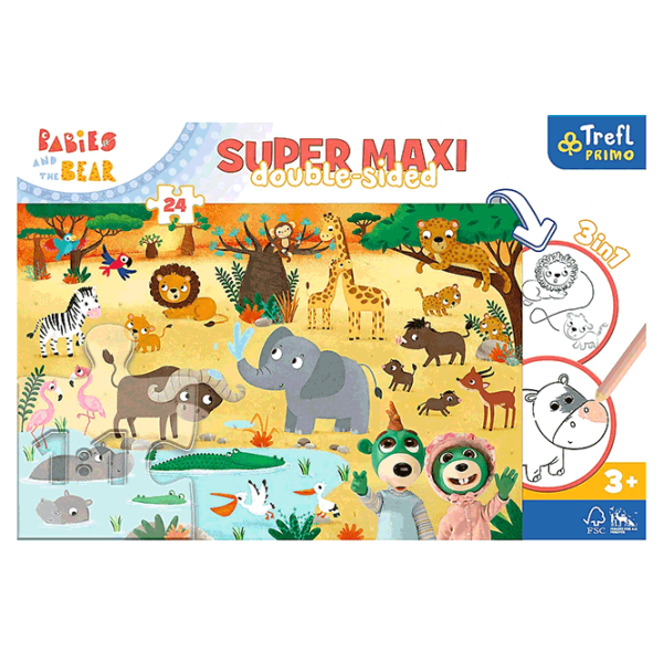 Puzzle Trefl Babies on Safari 3+/ Numărul de piese: 24 photo 3