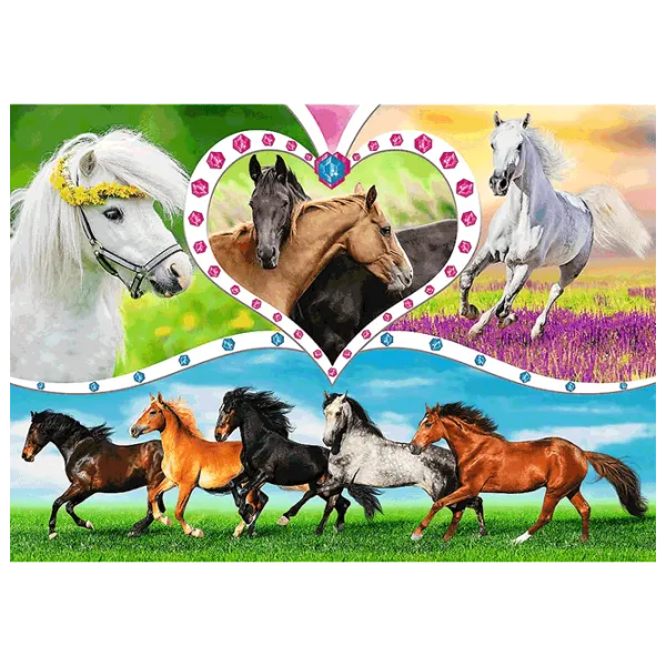 Puzzle Trefl Beautiful horses 7+/ Numărul de piese: 200 photo 2