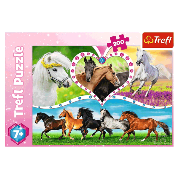 Puzzle Trefl Beautiful horses 7+/ Numărul de piese: 200 photo 3