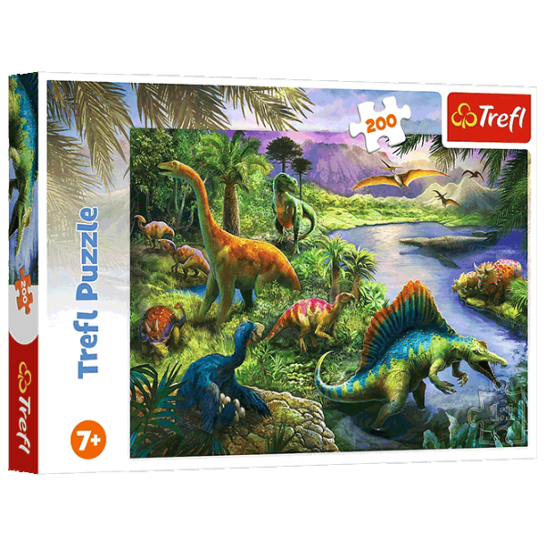 Puzzle Trefl Predatory Dinosaurs 7+/ Количество деталей: 200 photo 1 Puzzle Trefl Predatory Dinosaurs 7+/ Количество деталей: 200 photo 1