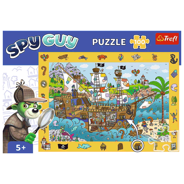 Puzzle Trefl Spy Guy - Pirate Ship 4+/ Numărul de piese: 100 photo 3 Puzzle Trefl Spy Guy - Pirate Ship 4+/ Numărul de piese: 100 photo 3