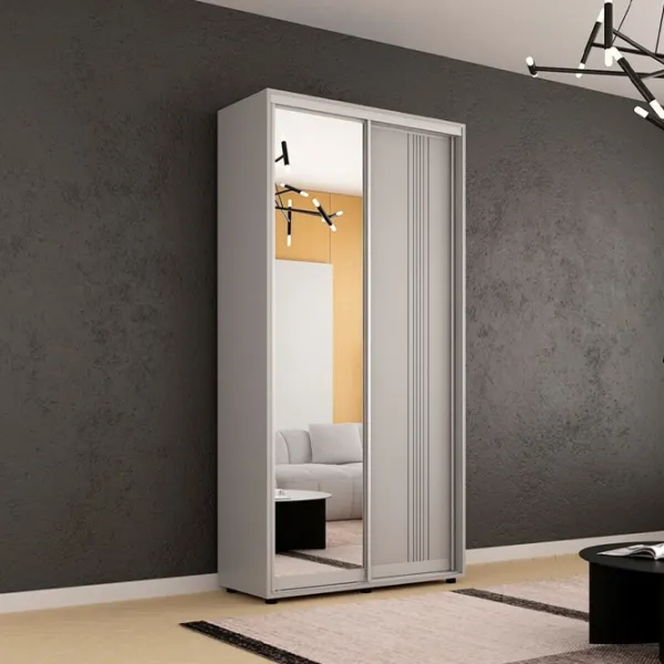 Dulap Mobildor-Lux Compact 100 x 45 x 220 / PAL / Gri deschis photo 2