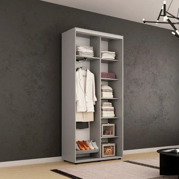 Dulap Mobildor-Lux Compact 130 x 45 x 220 / PAL / Gri deschis photo 2