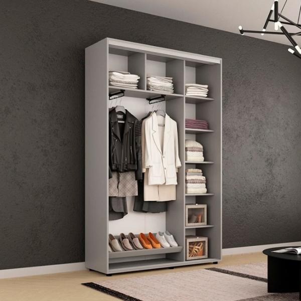 Dulap Mobildor-Lux Compact 160 x 45 x 220 / PAL / Gri deschis photo 3