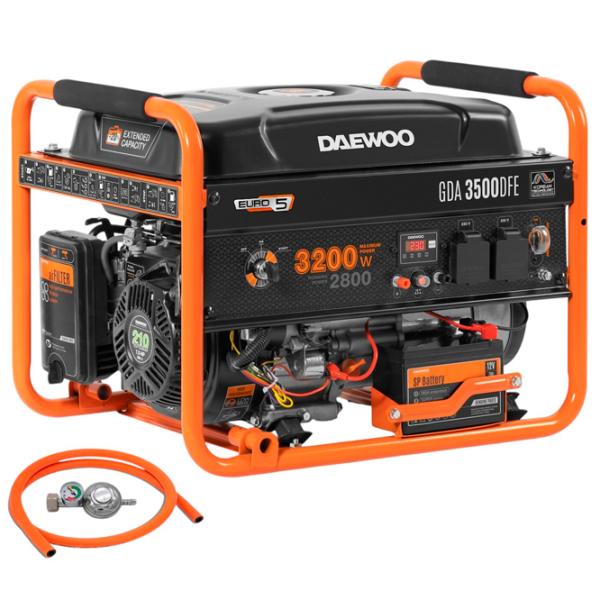 Генератор Daewoo GDA 3500DFE 220 В Бензин, газ / 2.8 кВт photo 6