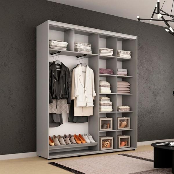 Шкаф Mobildor-Lux Compact 190 x 45см x 220 / ЛДСП / Светло серый photo 3