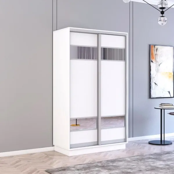 Dulap Mobildor-Lux Fox 100 x 60 x 200 / PAL / Alb photo 3