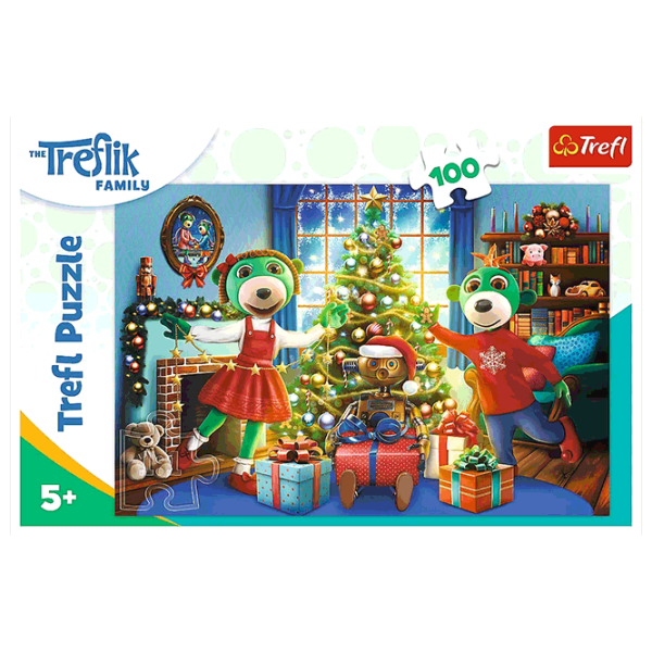 Puzzle Trefl Winter Trefliki 3+/ Numărul de piese: 100 photo 3