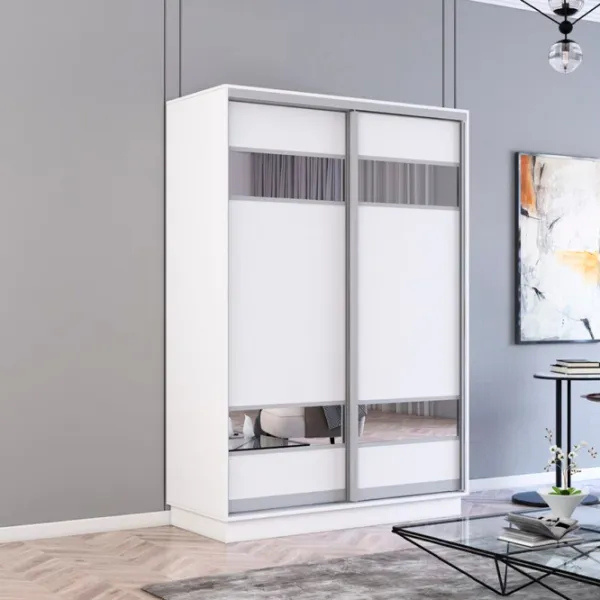 Dulap Mobildor-Lux Fox 130 x 60 x 200 / PAL / Alb photo 2