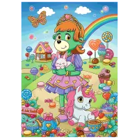 Puzzle Trefl Glitter Trefliki 5+/ Numărul de piese: 100 photo 2