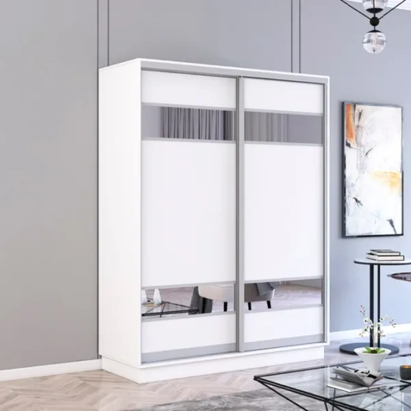 Dulap Mobildor-Lux Fox 150 x 60 x 200 / PAL / Alb photo 2