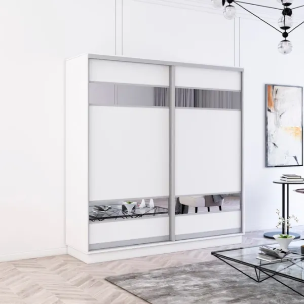 Dulap Mobildor-Lux Fox 220 x 60 x 230 / PAL / Alb photo 2