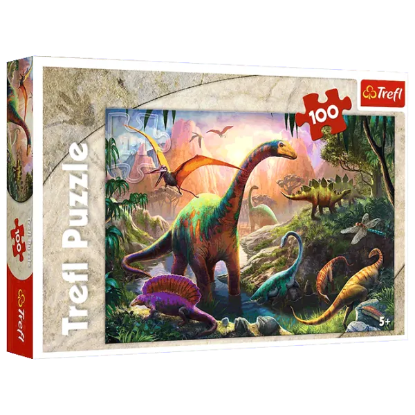 Puzzle Trefl Dinosaurs land 5+/ Numărul de piese: 100 photo 1