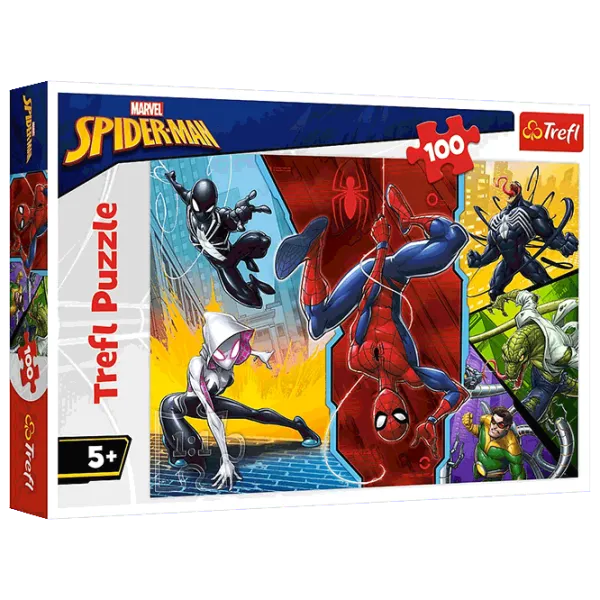 Puzzle Trefl Upside down Spiderman 5+/ Numărul de piese: 100 photo 1 Puzzle Trefl Upside down Spiderman 5+/ Numărul de piese: 100 photo 1