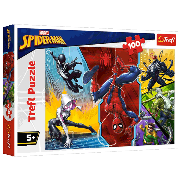 Puzzle Trefl Upside down Spiderman 5+/ Numărul de piese: 100 photo 1 Puzzle Trefl Upside down Spiderman 5+/ Numărul de piese: 100 photo 1
