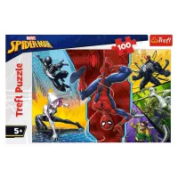 Puzzle Trefl Upside down Spiderman 5+/ Numărul de piese: 100 photo 2