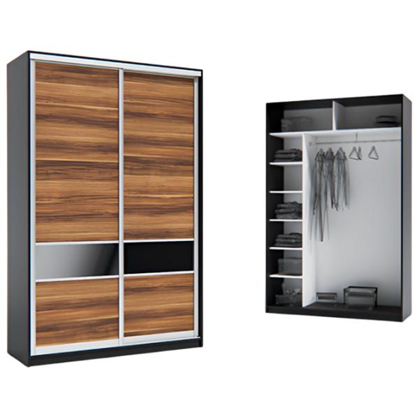 Шкаф Indart Cupeu 06 150 x 60см x 230 / LPAL / Чёрный photo 2 Шкаф Indart Cupeu 06 150 x 60см x 230 / LPAL / Чёрный photo 2