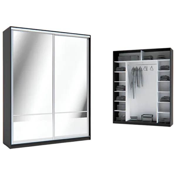 Шкаф Indart Cupeu 08 180 x 60см x 230 / LPAL / Чёрный photo 2 Шкаф Indart Cupeu 08 180 x 60см x 230 / LPAL / Чёрный photo 2