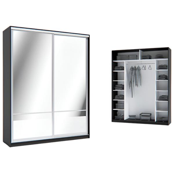 Шкаф Indart Cupeu 08 180 x 60см x 230 / LPAL / Чёрный photo 2 Шкаф Indart Cupeu 08 180 x 60см x 230 / LPAL / Чёрный photo 2