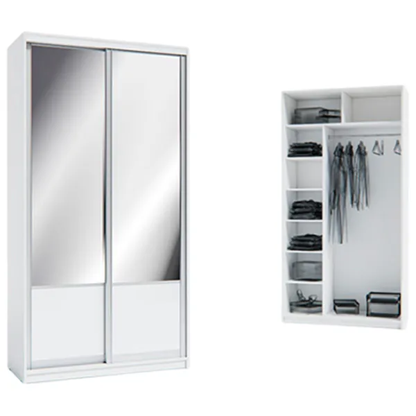 Шкаф Indart Cupeu 02 120 x 60см x 230 / LPAL / Белый photo 2 Шкаф Indart Cupeu 02 120 x 60см x 230 / LPAL / Белый photo 2