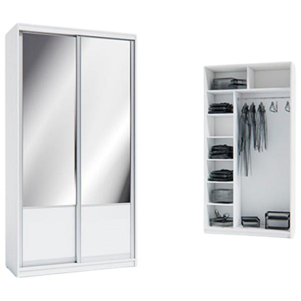 Шкаф Indart Cupeu 02 120 x 60см x 230 / LPAL / Белый photo 2 Шкаф Indart Cupeu 02 120 x 60см x 230 / LPAL / Белый photo 2