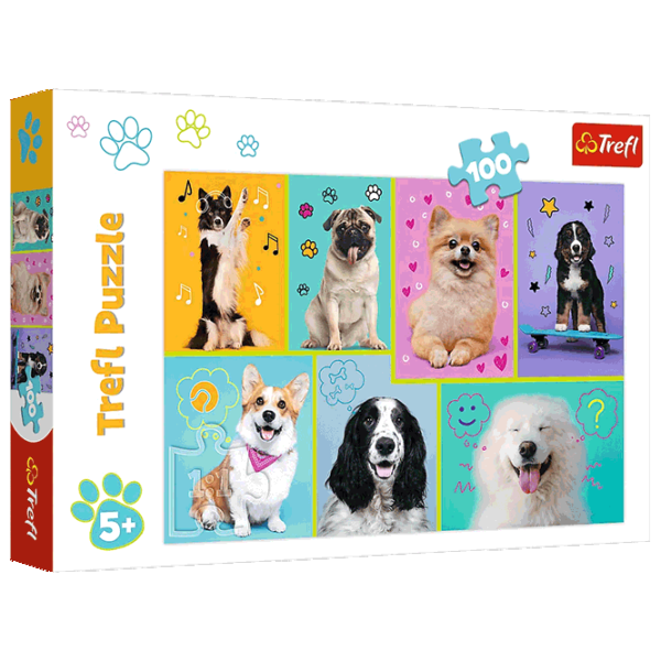 Puzzle Trefl In the world of dogs 5+/ Количество деталей: 100 photo 1 Puzzle Trefl In the world of dogs 5+/ Количество деталей: 100 photo 1