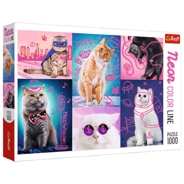 Puzzle Trefl Super Cats 12+/ Numărul de piese: 1000 photo 1