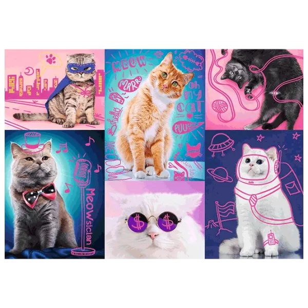 Puzzle Trefl Super Cats 12+/ Numărul de piese: 1000 photo 2