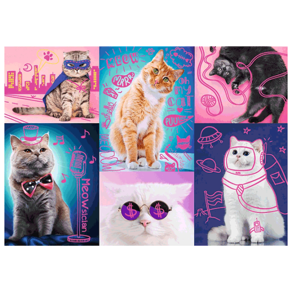 Puzzle Trefl Super Cats 12+/ Numărul de piese: 1000 photo 2