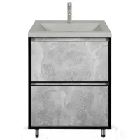 Шкаф с умывальником Aquatoria Loft ЛДСП / Серый