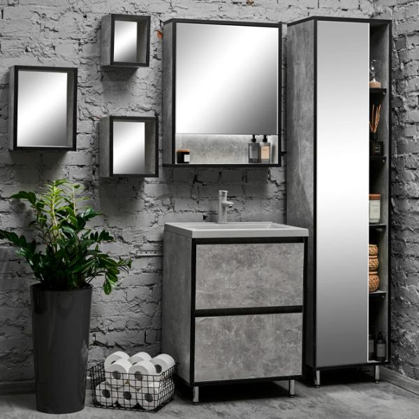 Шкаф с умывальником Aquatoria Loft ЛДСП / Серый photo 3