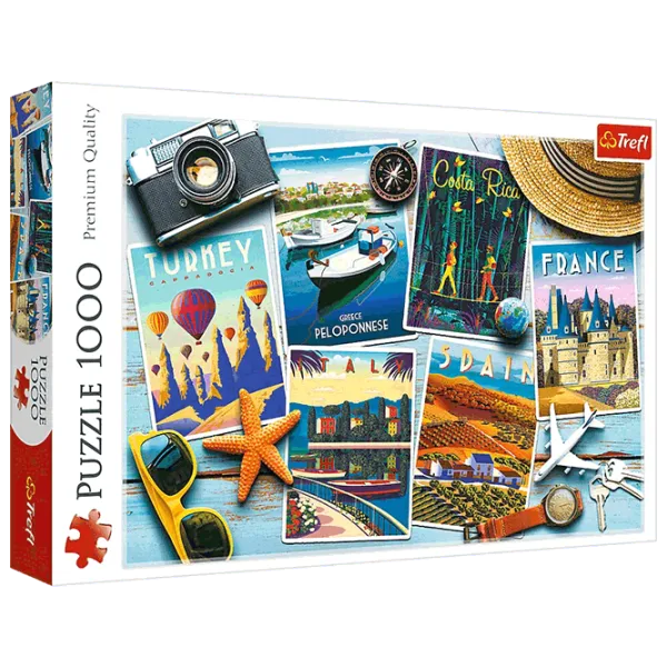Puzzle Trefl Holiday Postcards 10+/ Numărul de piese: 1000 photo 1