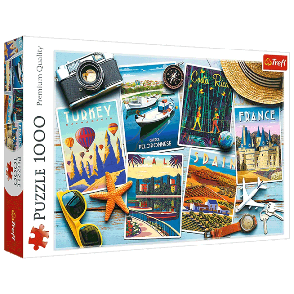 Puzzle Trefl Holiday Postcards 10+/ Numărul de piese: 1000 photo 1