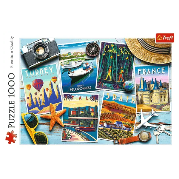 Puzzle Trefl Holiday Postcards 10+/ Numărul de piese: 1000 photo 2