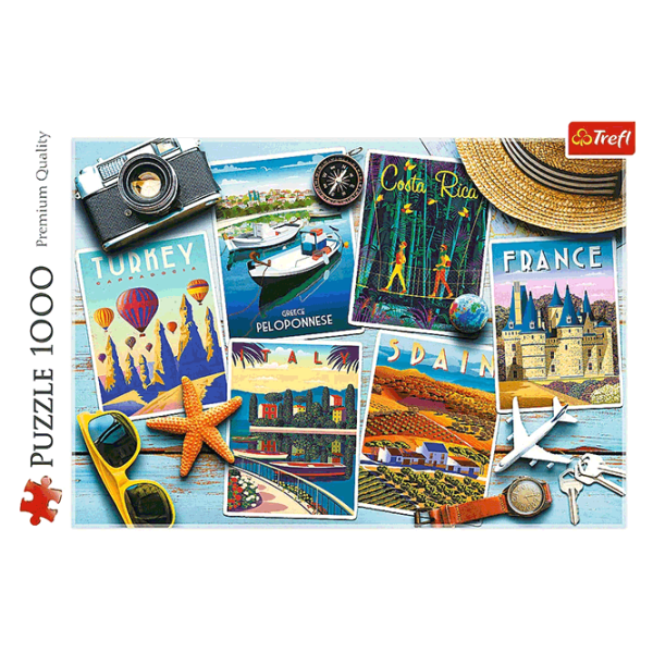 Puzzle Trefl Holiday Postcards 10+/ Numărul de piese: 1000 photo 2