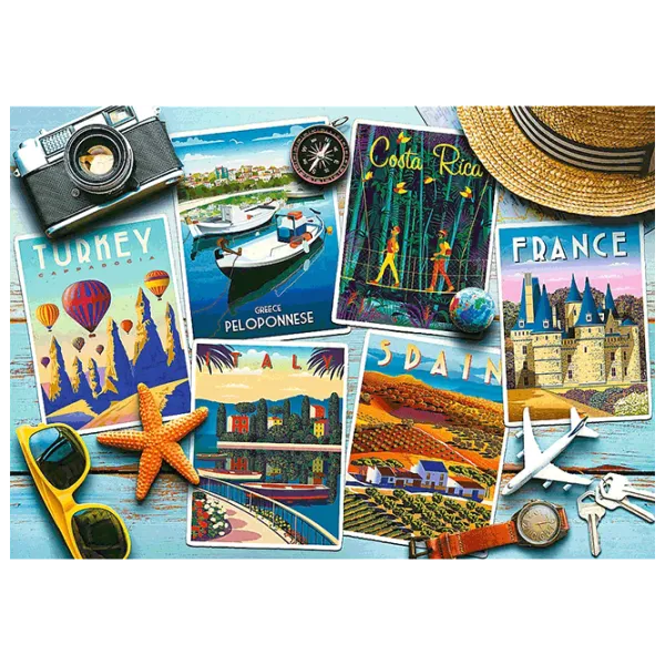 Puzzle Trefl Holiday Postcards 10+/ Numărul de piese: 1000 photo 3