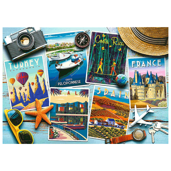 Puzzle Trefl Holiday Postcards 10+/ Numărul de piese: 1000 photo 3