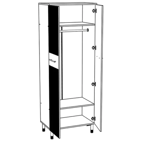 Dulap ML-Mobila 800 80 x 55 x 216 / PAL / Alb auriu photo 2 Dulap ML-Mobila 800 80 x 55 x 216 / PAL / Alb auriu photo 2