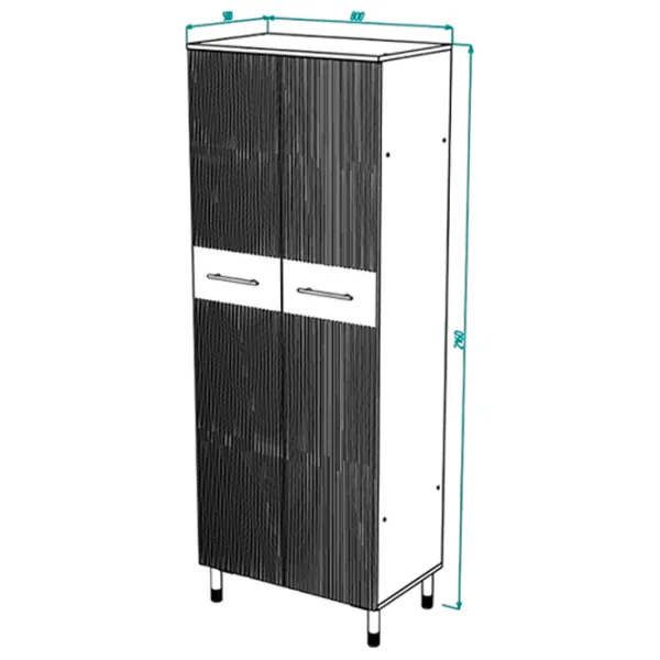 Dulap ML-Mobila 800 80 x 55 x 216 / PAL / Alb auriu photo 3 Dulap ML-Mobila 800 80 x 55 x 216 / PAL / Alb auriu photo 3