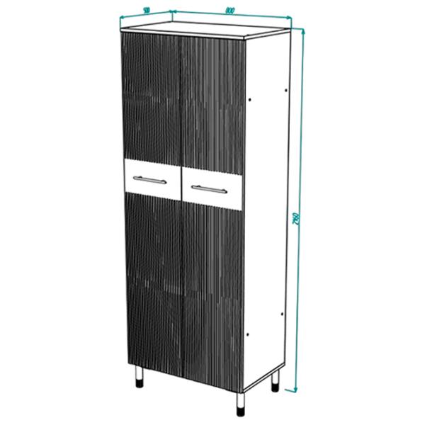 Dulap ML-Mobila 800 80 x 55 x 216 / PAL / Alb auriu photo 3 Dulap ML-Mobila 800 80 x 55 x 216 / PAL / Alb auriu photo 3