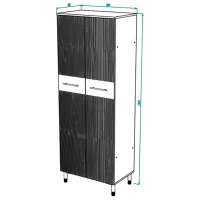 Dulap ML-Mobila 800 80 x 55 x 216 / PAL / Alb auriu photo 3