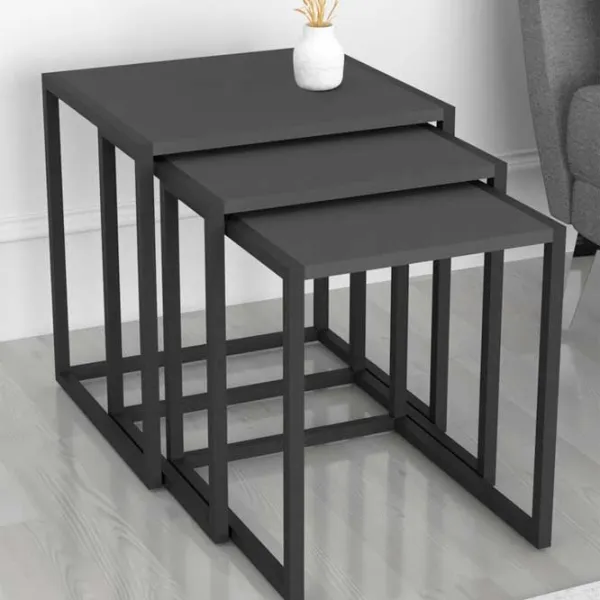 Set măsuțe de cafea Fabulous Metal Nesting 5639945 Anthracite photo 4