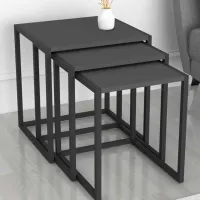 Set măsuțe de cafea Bofigo Metal Nesting 5639945 Anthracite photo 4