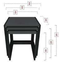 Set măsuțe de cafea Bofigo Metal Nesting 5639945 Anthracite photo 5
