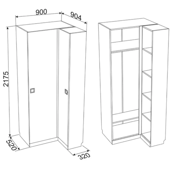 Шкаф Ambianta Amigo 90.4 x 52см x 217 / ЛДСП / Артизан крем photo 2 Шкаф Ambianta Amigo 90.4 x 52см x 217 / ЛДСП / Артизан крем photo 2