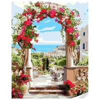 Картина по номерам Strateg Арка из цветов SS1100 40 x 30 cm / Вертикальная