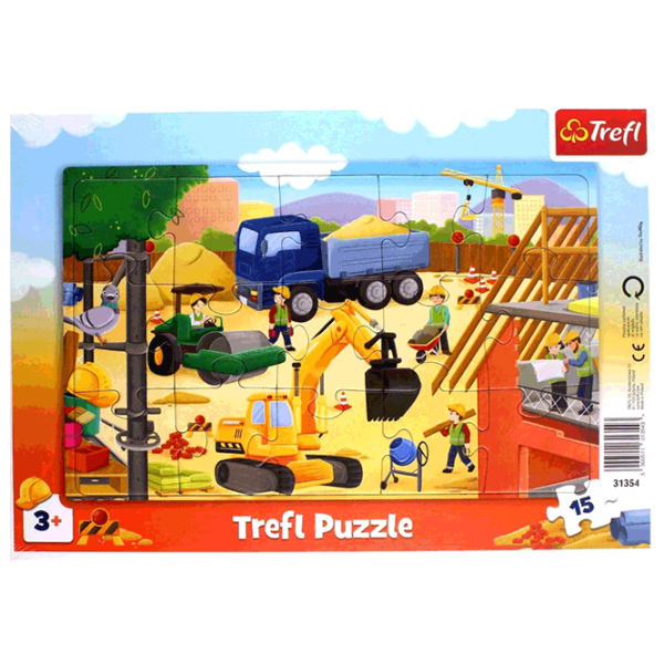 Puzzle Trefl At the Construction Site 3+/ Numărul de piese: 15 photo 1